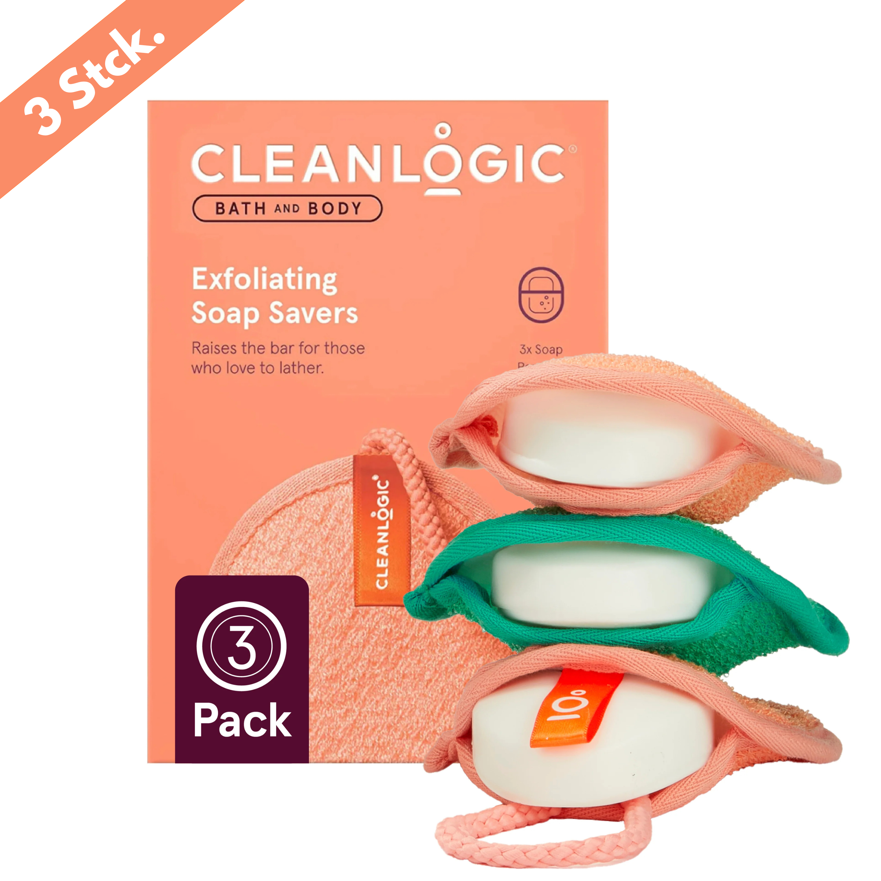 Seifensäckchen mit Peeling-Effekt (3 Stück)